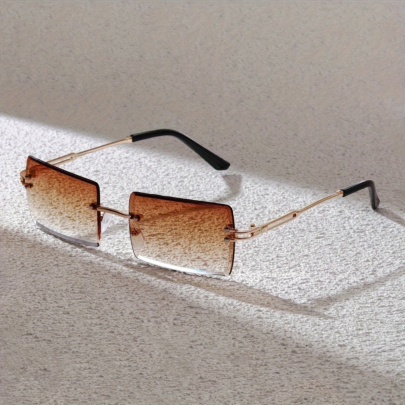 Fashion Square Frameless Glasses.